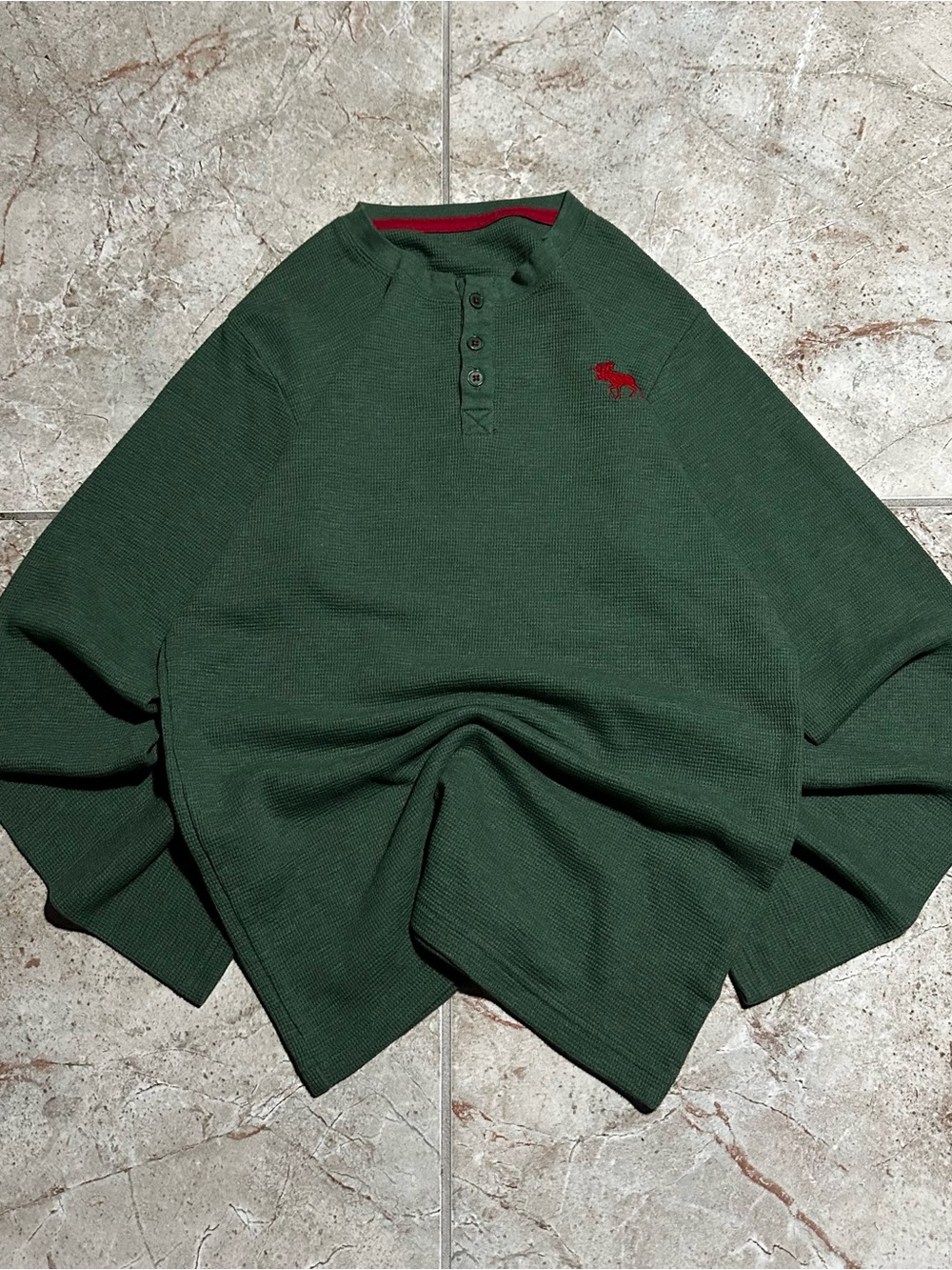 Y2K Abercrombie & Fitch Green Henley Shirt